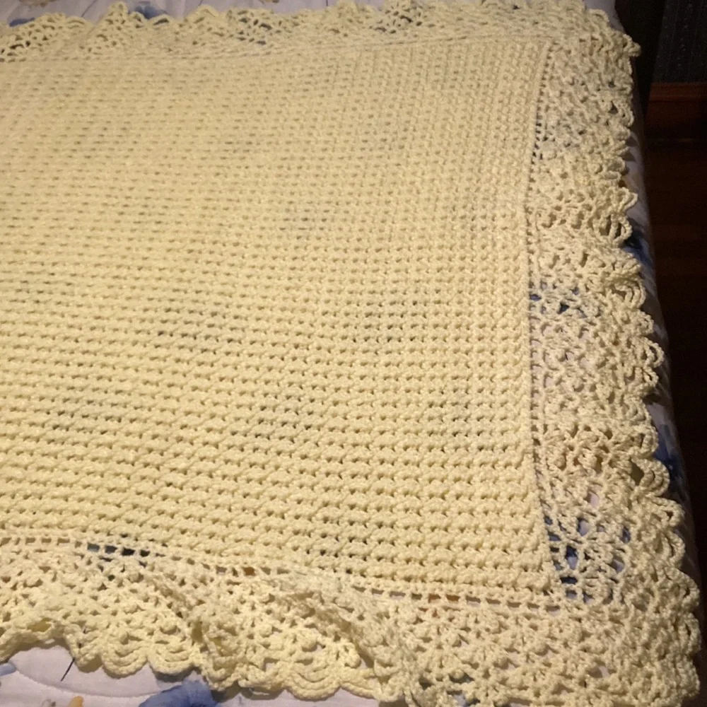 Hand Crocheted Oversized Afghan - 66” x 90”